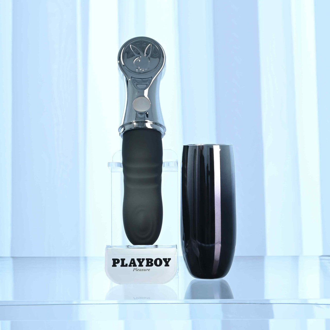 Playboy Pleasure BON VOYAGE Rechargeable Tapping Vibrator - Black - Personal Massagers