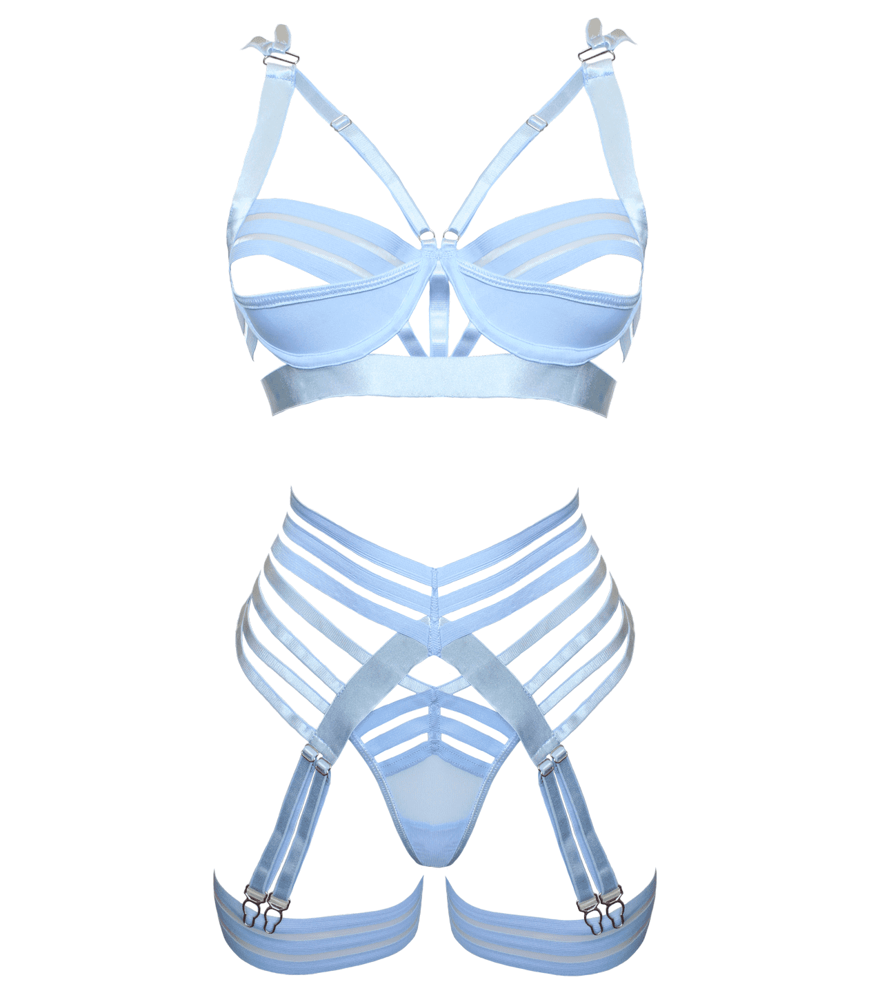 Muse Fetish Play Sexy Womens Lingerie Set Blue - Blue Large - Her Fetish