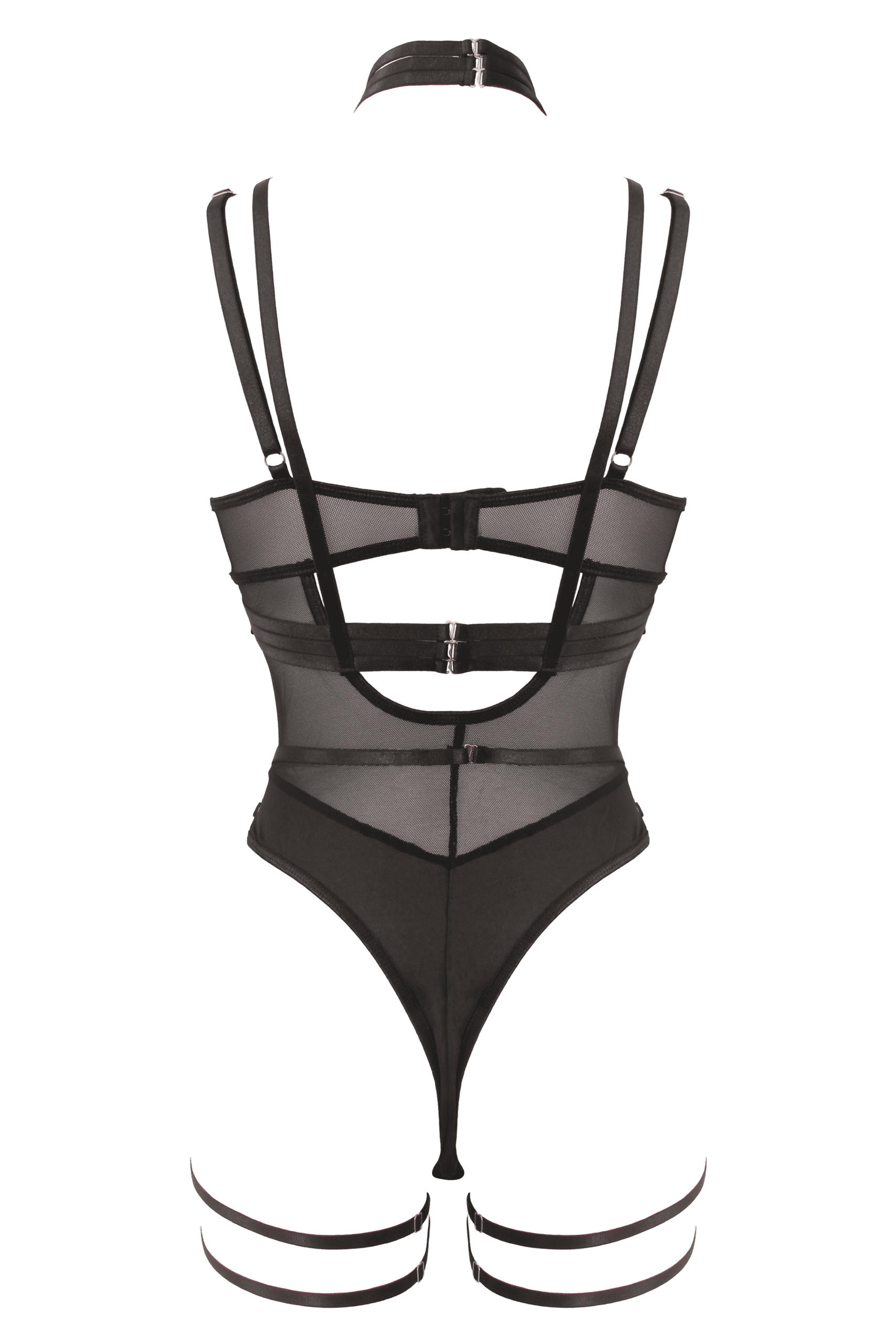 Muse Lingerie 3 Piece Bodysuit With Elastic Brace Top - - Her Fetish