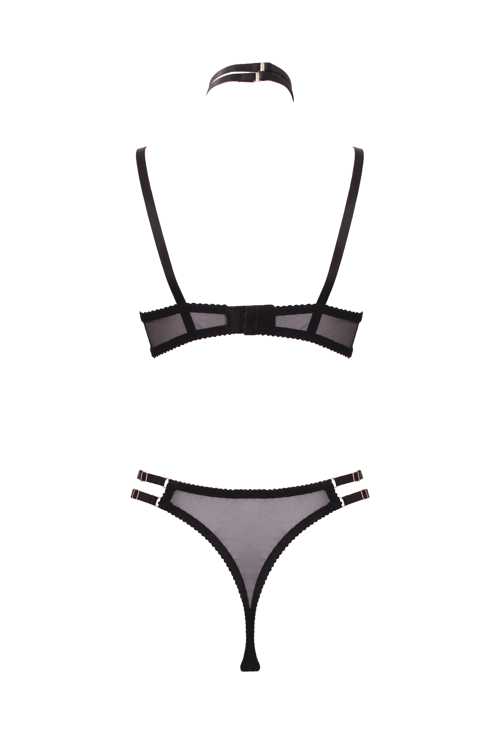 Muse Lingerie 3 Piece Peek a Boo Bra and Panty Set - - Her Fetish