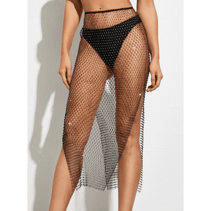 Muse Diamante Womens Mesh Skirt - - Her Fetish