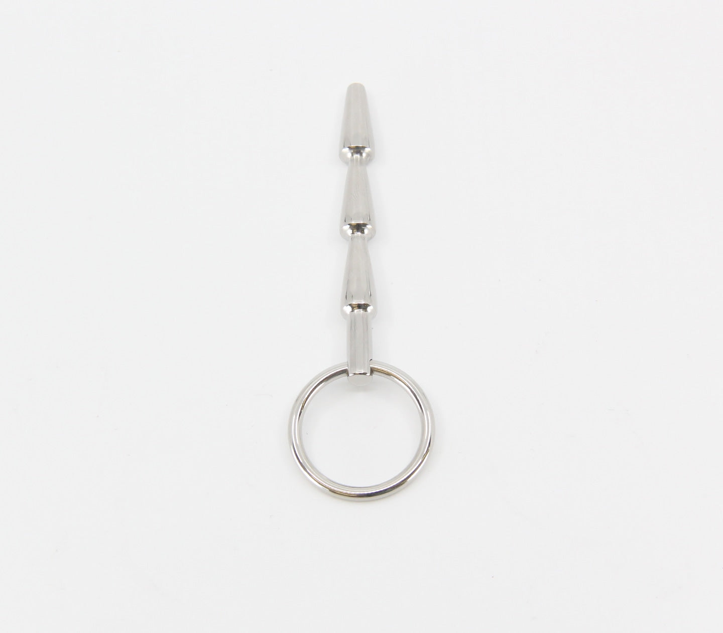 Love In Leather Solid Ridged Penis Plug With Ring - - Urethral Sounds