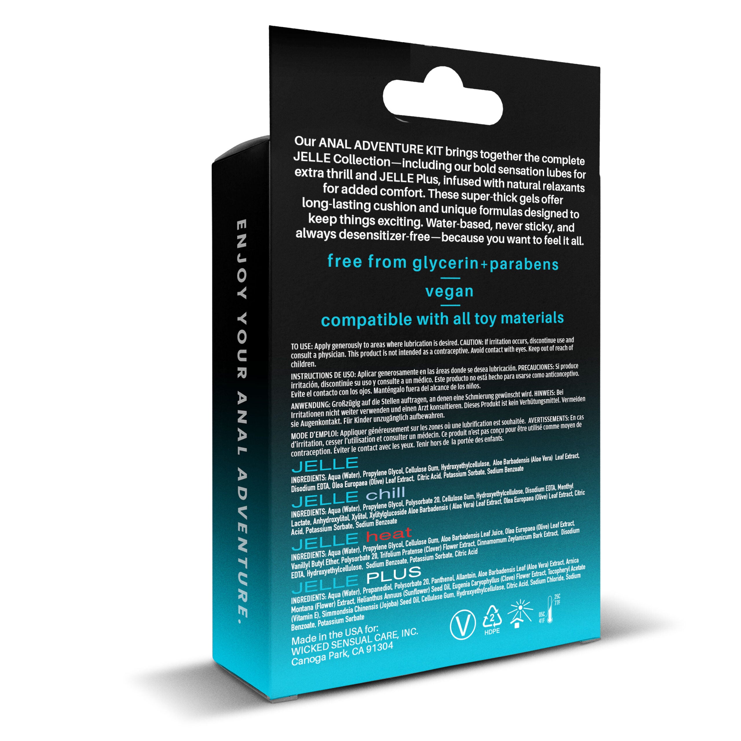 Wicked ANAL ADVENTURE KIT 4 Pack Mixed Jelle Anal Lube 30ml - - Anal Lubes