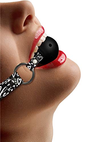 Shots Love Street Art Fashion Breathable Ball Gag - Black - Bondage Gags and Bits