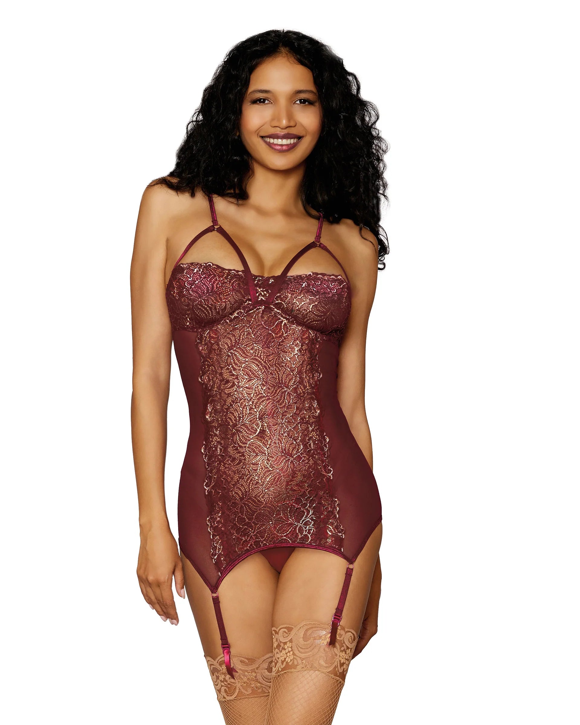 Dream Girl Lingerie Womens Sexy Garter Slip - OS - Bras and Bra Sets