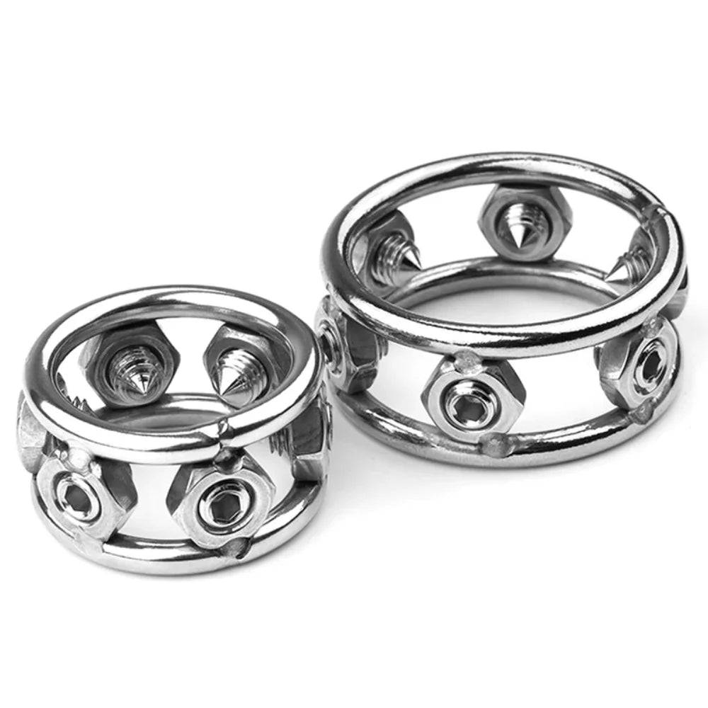 BDStyle Mens Heavy Cock Rings With 6 Spikes - - Cock Rings