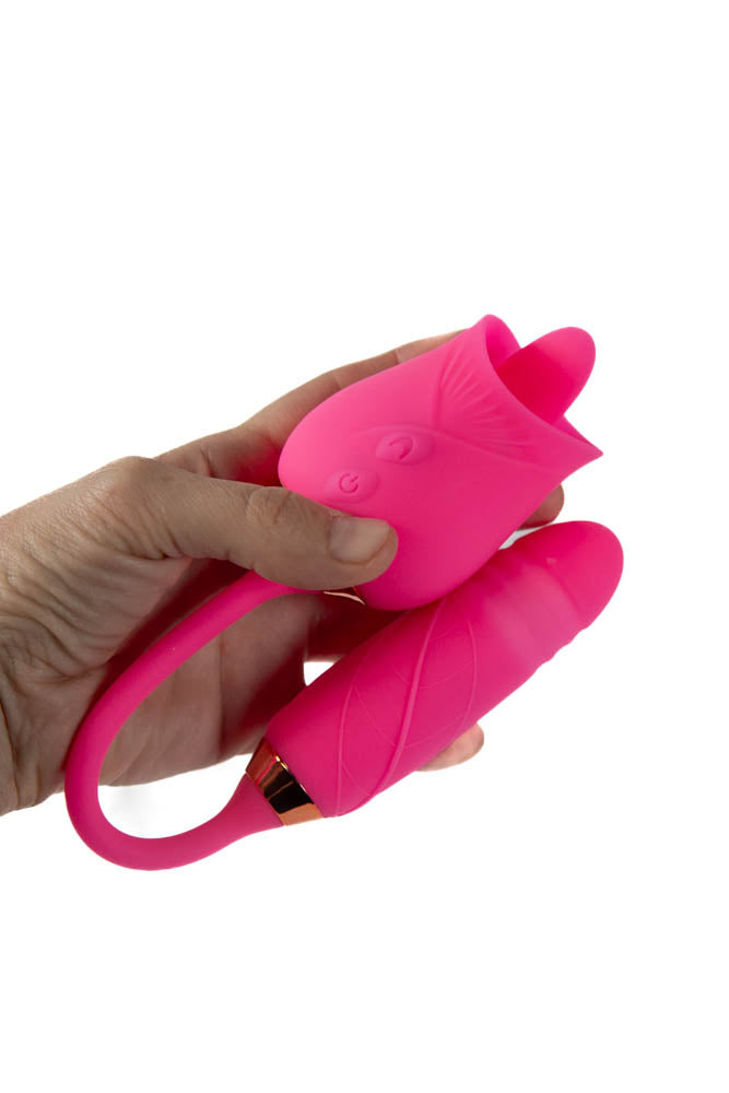 Cousins Group Pink Pussycat Licking Rose Clitoral Vibe - - Clit Ticklers and Pulsators