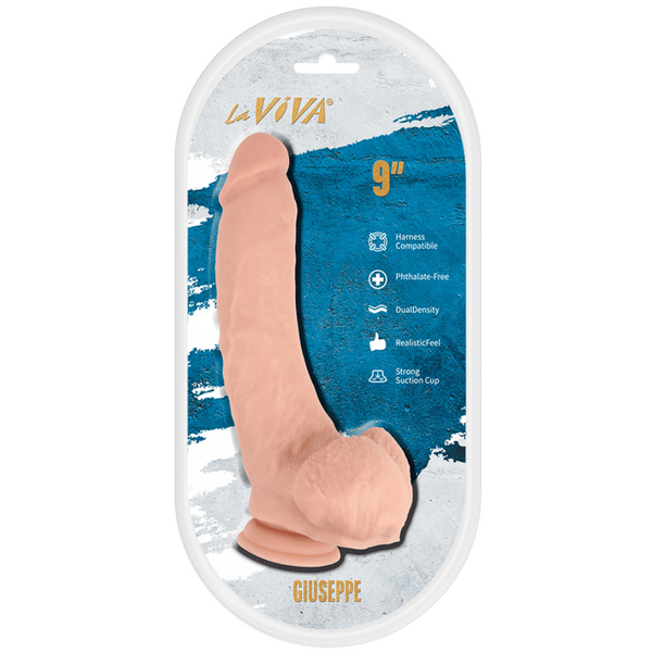 La Viva Giuseppe 9 Inches Realistic Dildo Flesh - - Realistic Dildos