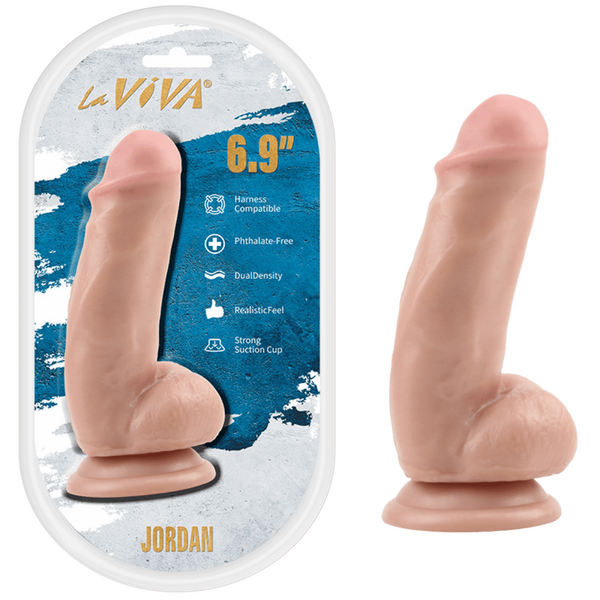La Viva Jordan 6.9 Inches Dual Density Dildo Flesh - - Realistic Dildos