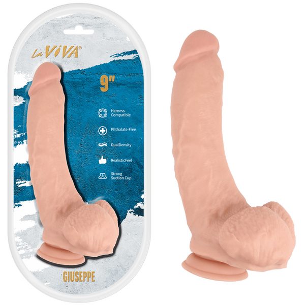 La Viva Giuseppe 9 Inches Realistic Dildo Flesh - - Realistic Dildos