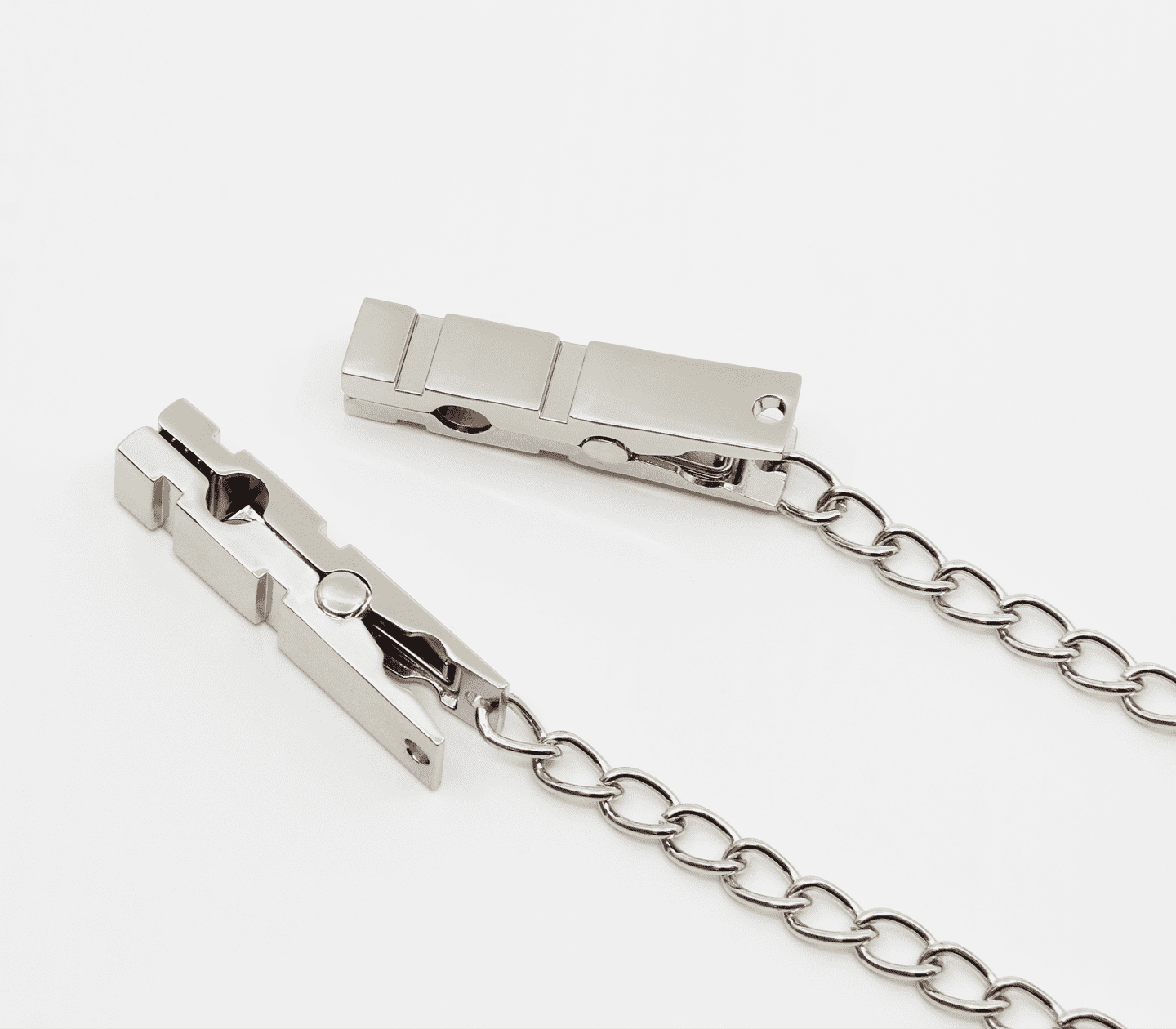 Love In Leather Peg Nipple Clamps With Chain Join - - Nipple and Clit Clamps