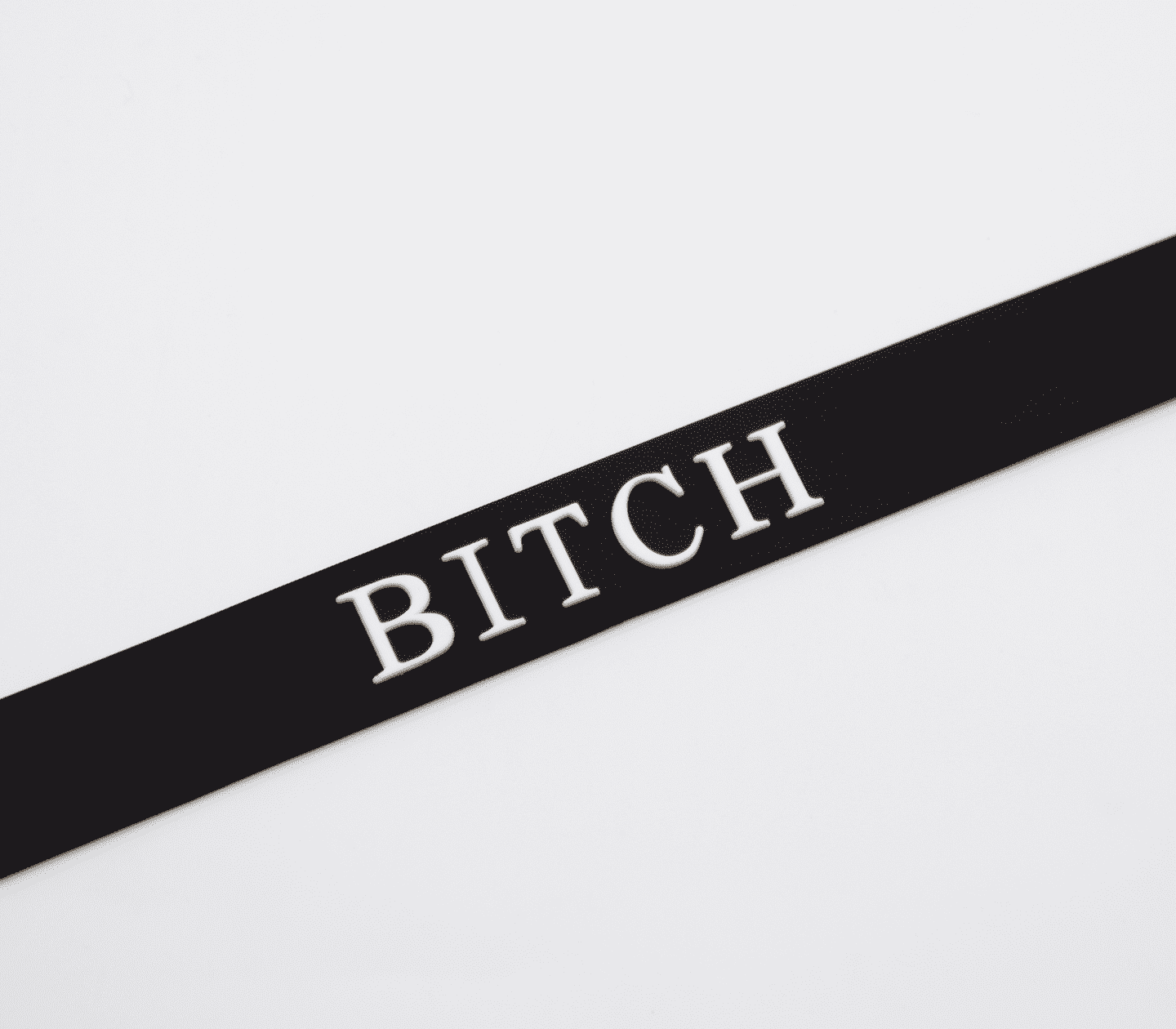 Love In Leather Fetish Play Silicone BITCH Collar - - Collars and Leads