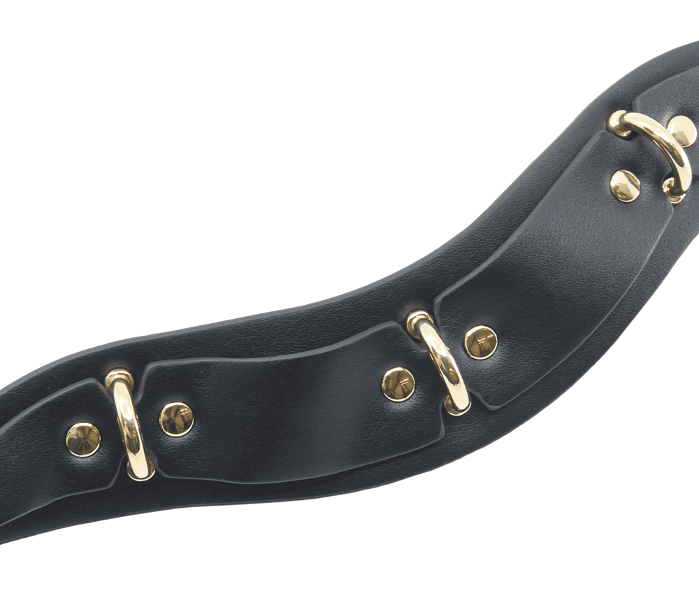 Love In Leather Posture BDSM Collar With Rings - - Collars and Leads