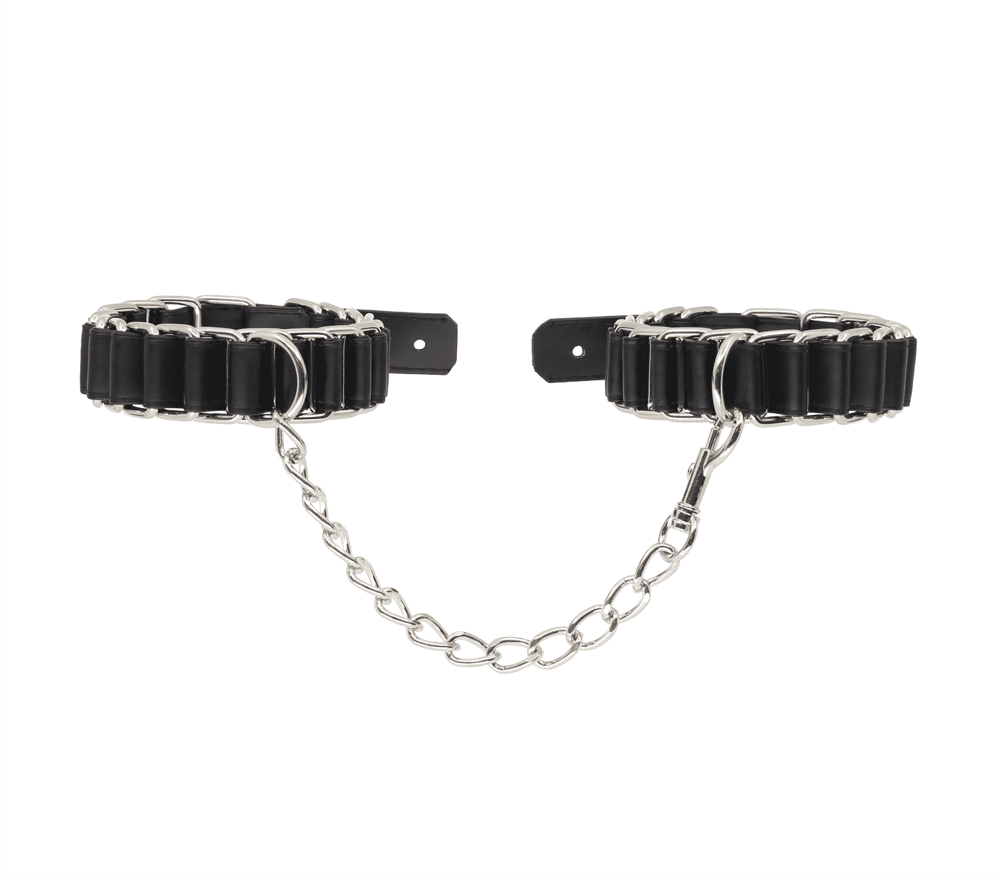 Love In Leather Woven Chain Link Wrist Cuffs - Default Title - Cuffs And Restraints