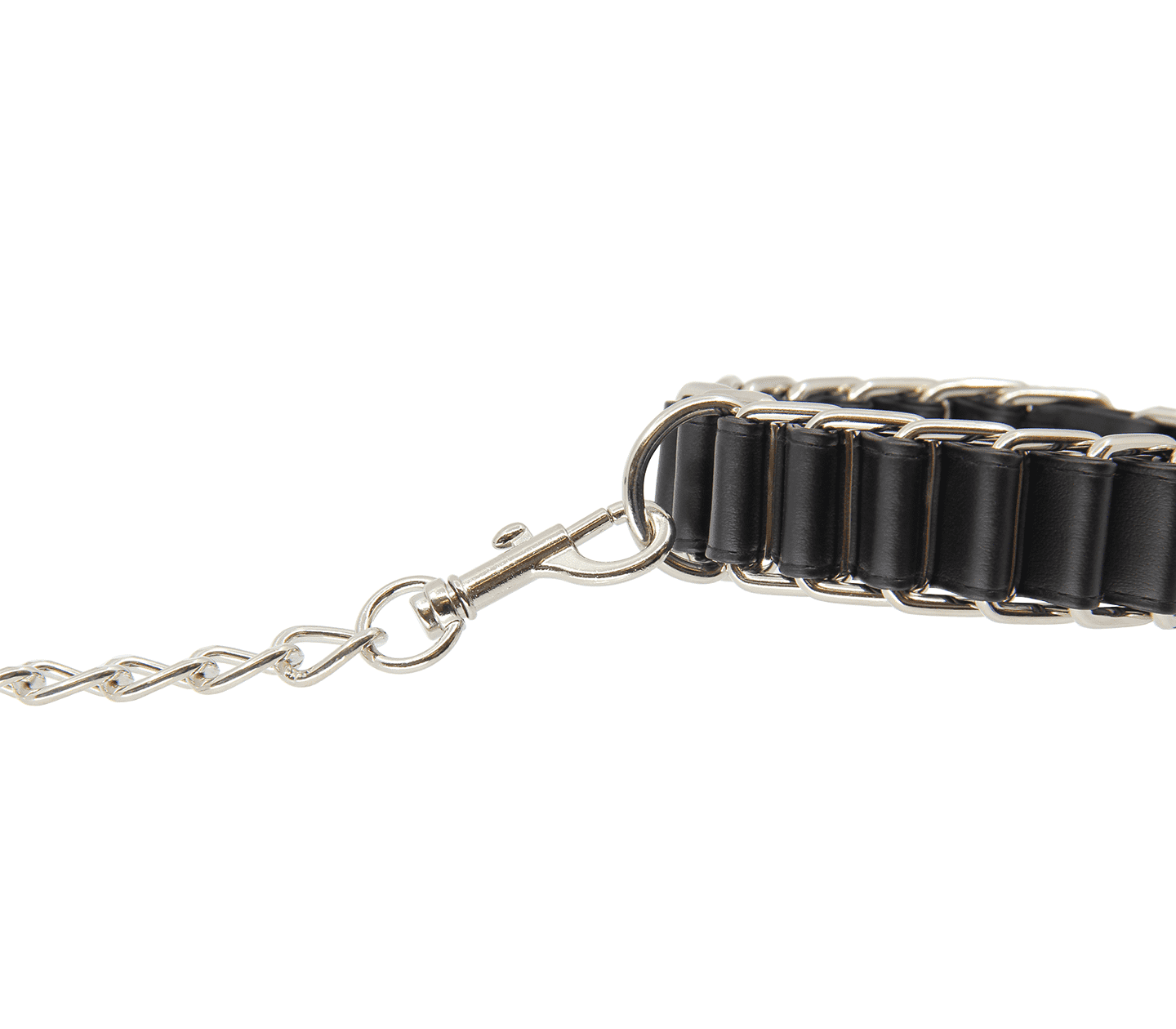 Love In Leather Woven Chain Link Wrist Cuffs - - Cuffs And Restraints