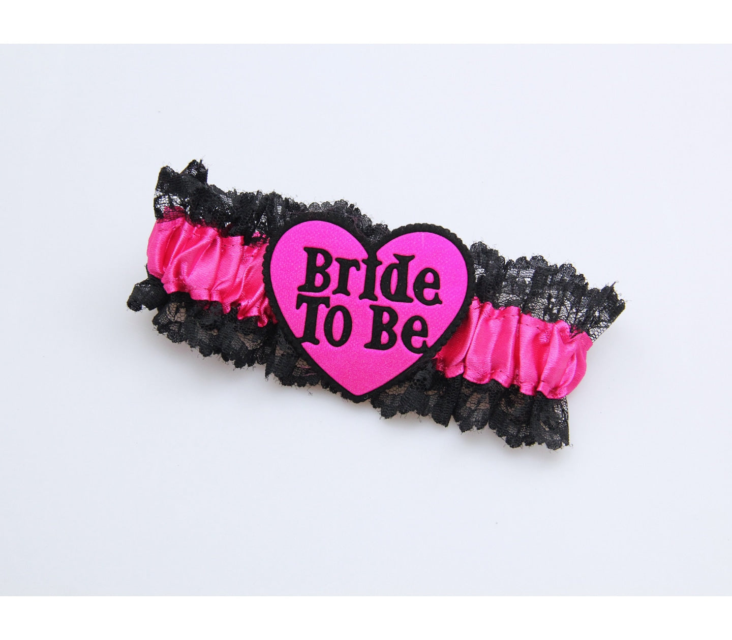 Love In Leather Bride to Be Sexy Leg Garter - Black Pink - Fishnet and Thigh Highs