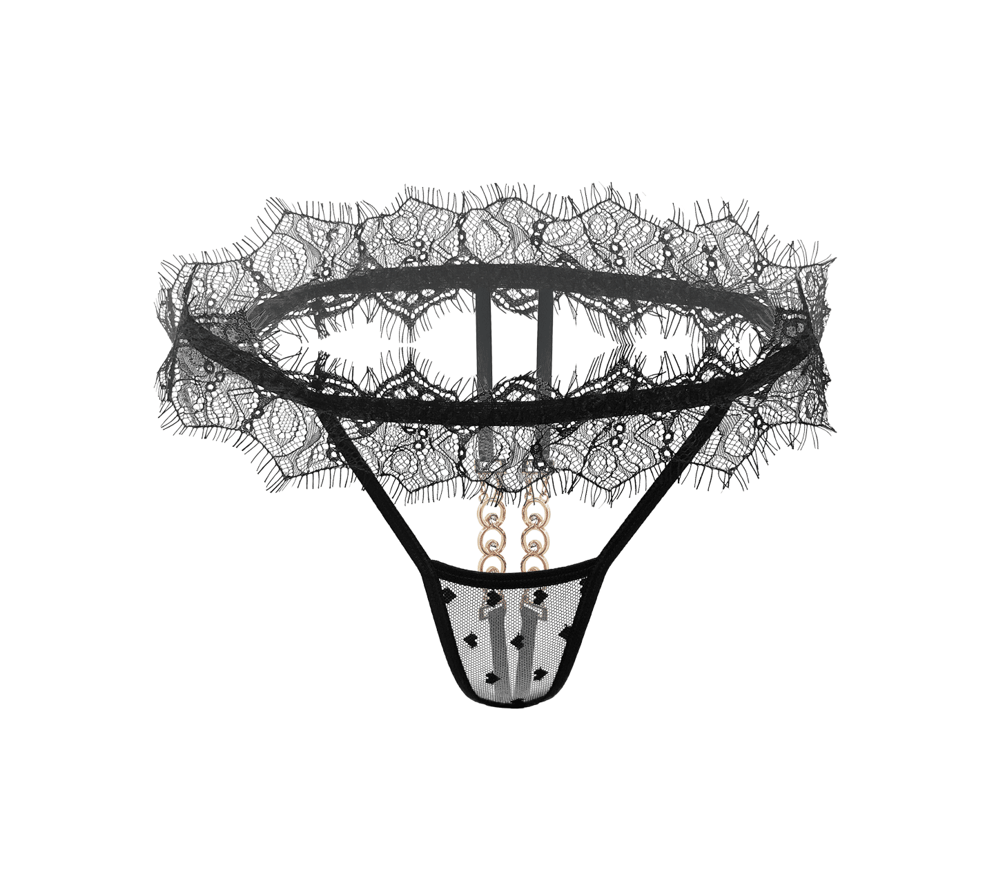 Love In Leather Sexy Crotchless Panties OS - - G-Strings, Panties and Shorts