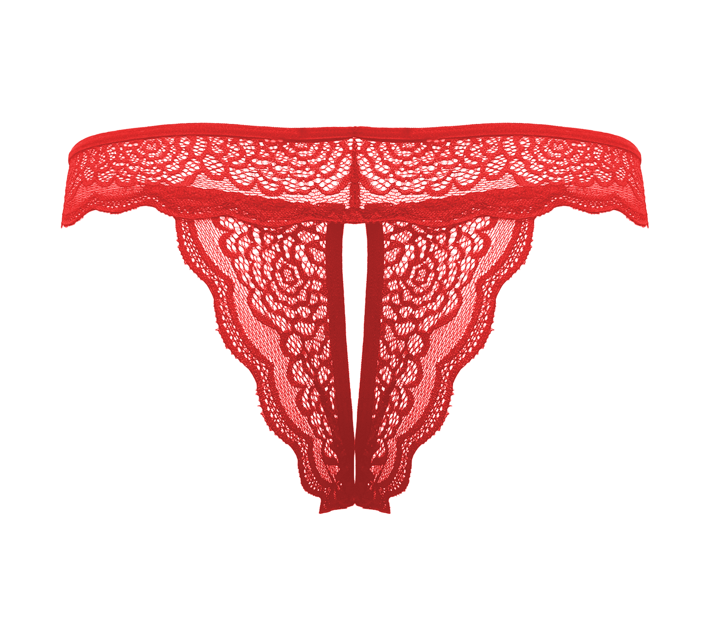 Love In Leather Sexy Crotchless Panties Red - - G-Strings, Panties and Shorts