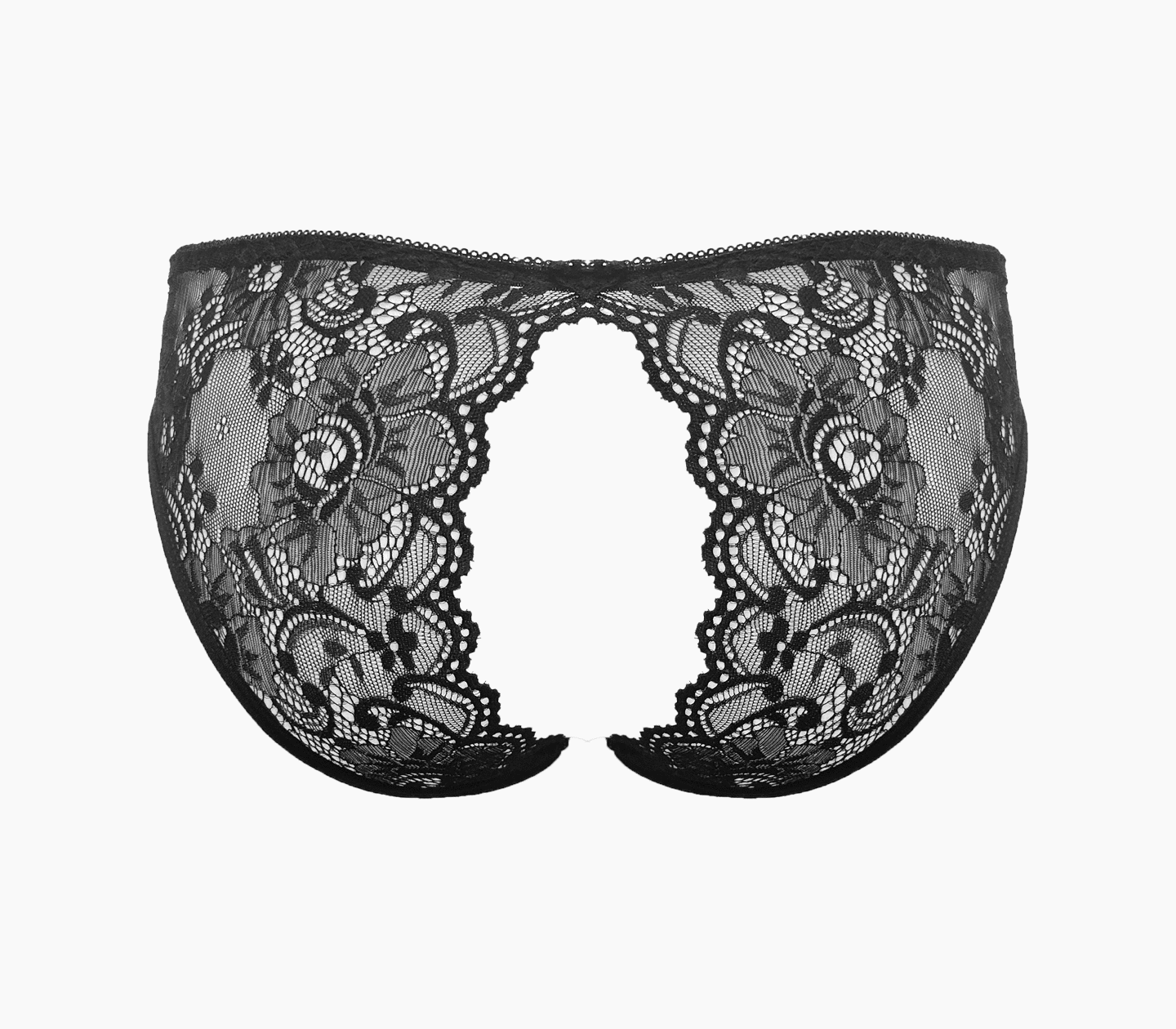 Love In Leather Sexy Crotchless Panties Black OS - - G-Strings, Panties and Shorts