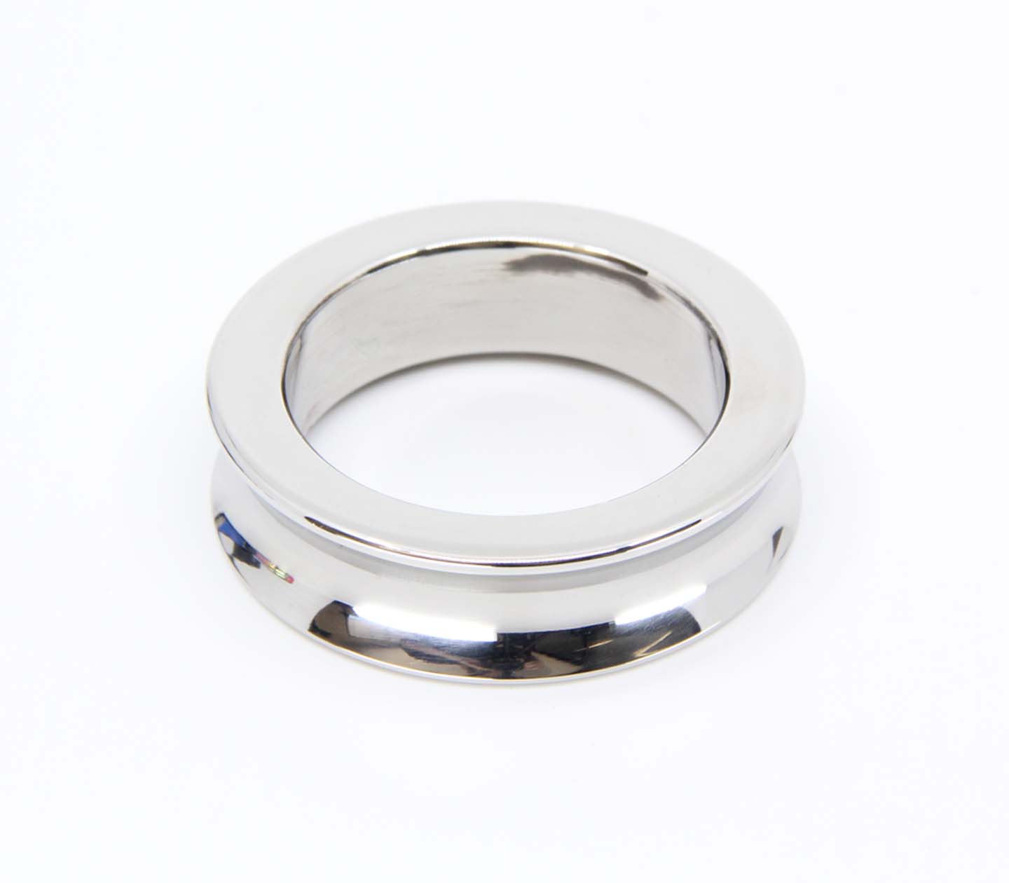 Love In Leather Stainless Steel Fat Boy Cock Ring - Silver - Steel Cock Rings