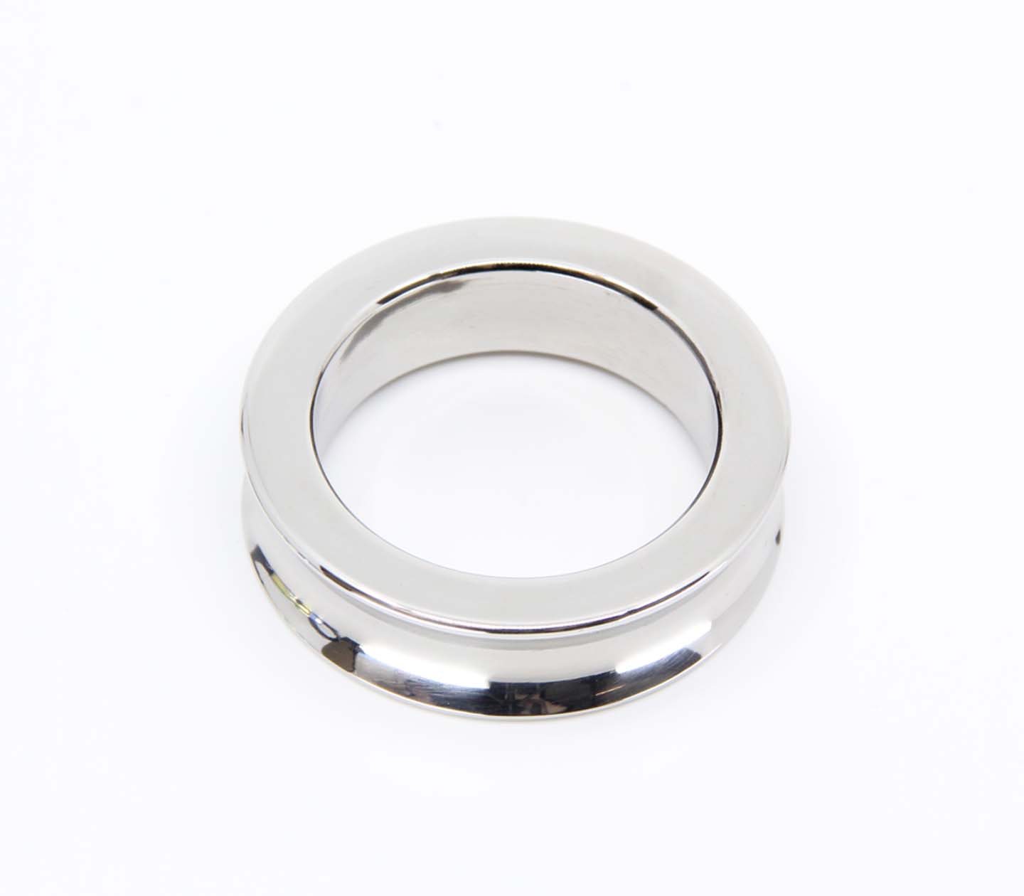 Love In Leather Stainless Steel Fat Boy Cock Ring - Silver 45mm - Steel Cock Rings