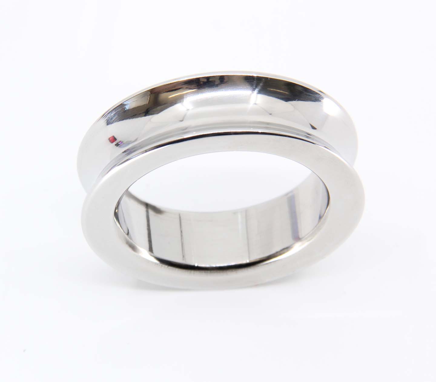 Love In Leather Stainless Steel Fat Boy Cock Ring - Silver 50mm - Steel Cock Rings