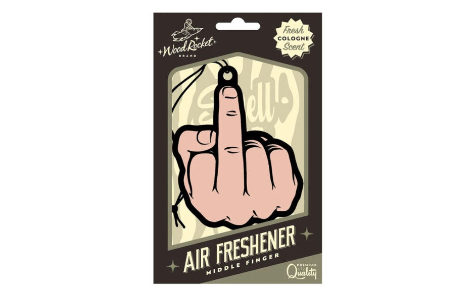 Wood Rocket Middle Finger Air Freshener Peach - Party Gifts and Novelties