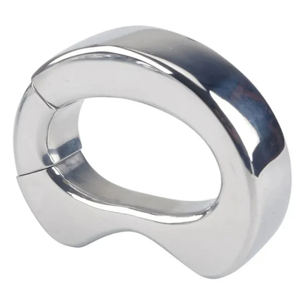 Oval Stainless Steel Ball Stretcher Weight - - Steel Sex Toys