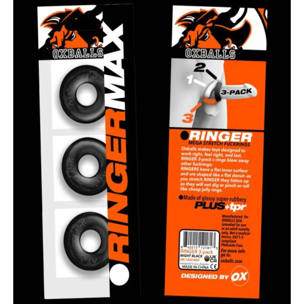 Oxballs Ringer Max 3 Pc Mens Cockring Set - - Cock Rings