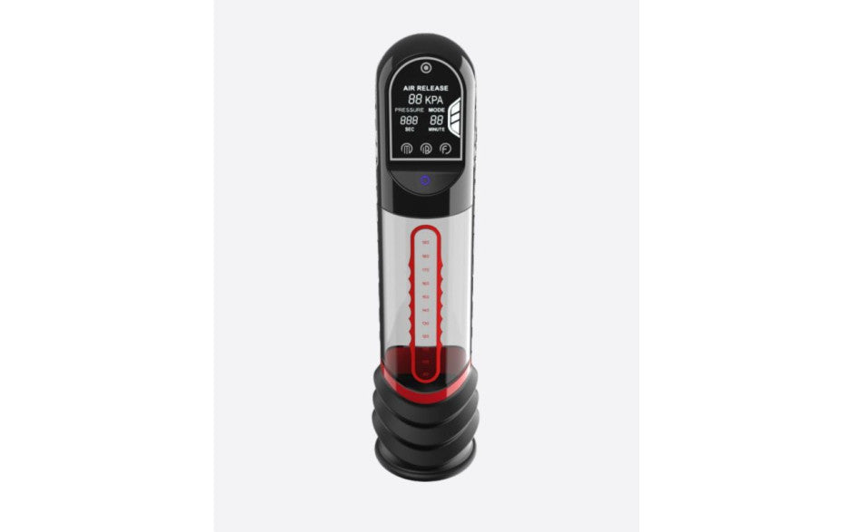 ISP90 Curve Infrared Automatic LCD Penis Pump Red - Penis Pumps And Stretchers