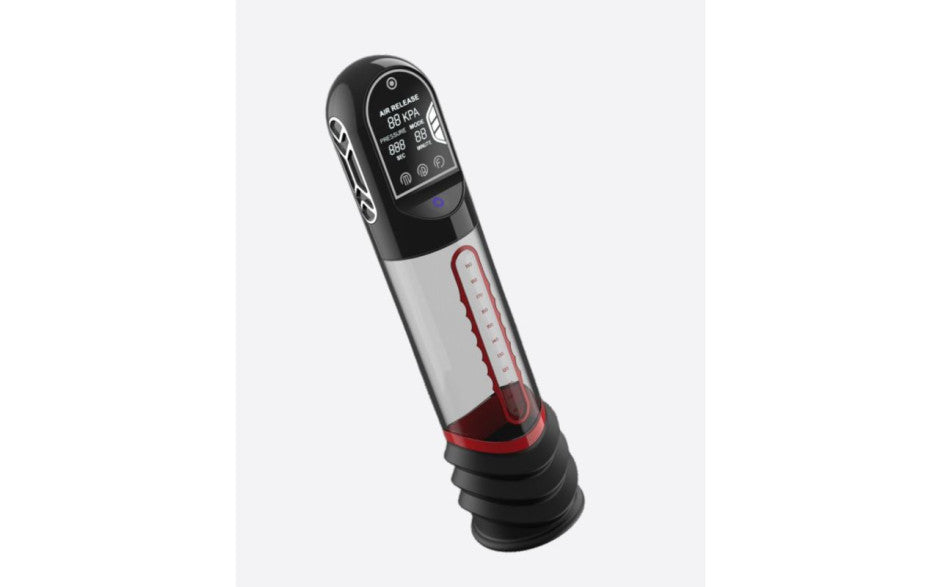 ISP90 Curve Infrared Automatic LCD Penis Pump Red - Penis Pumps And Stretchers