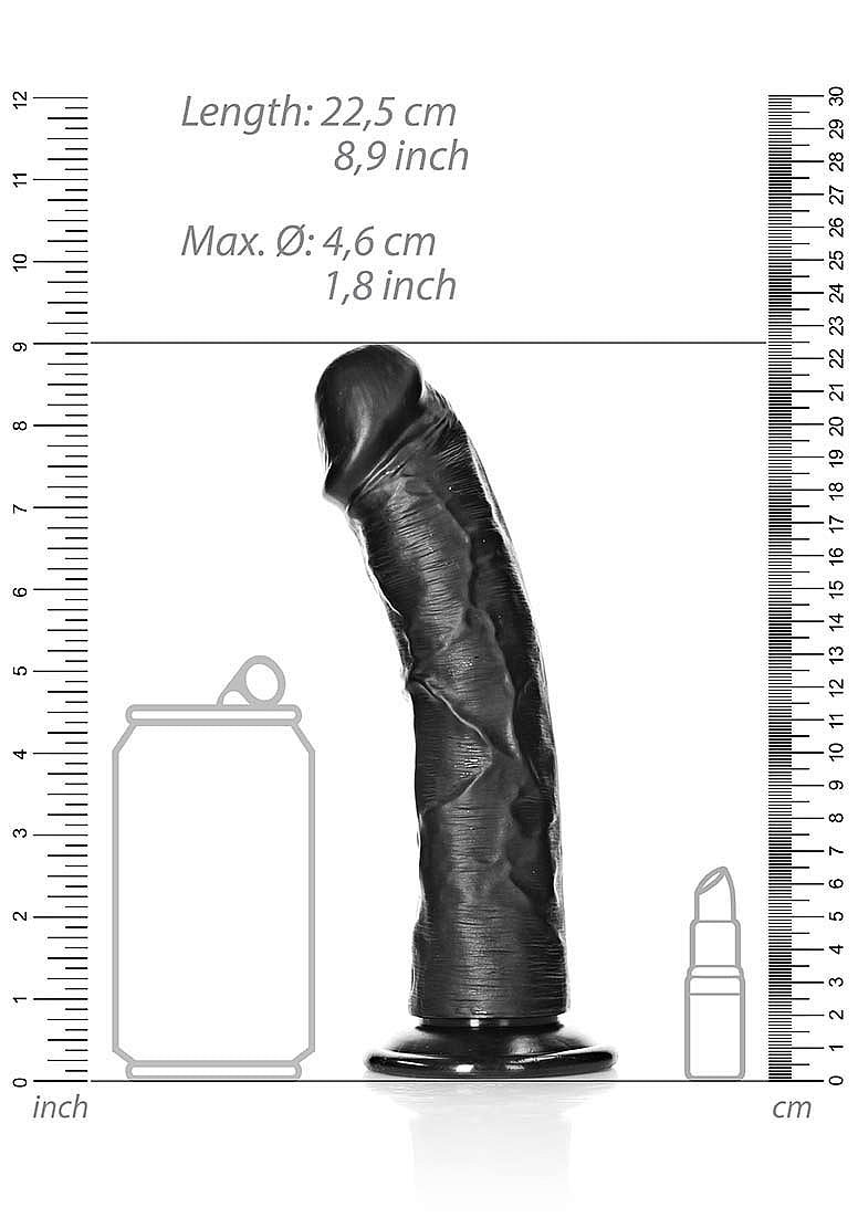 Realrock Curved Suction Cup Realistic Dong 20.5 cm - - Realistic Dildos