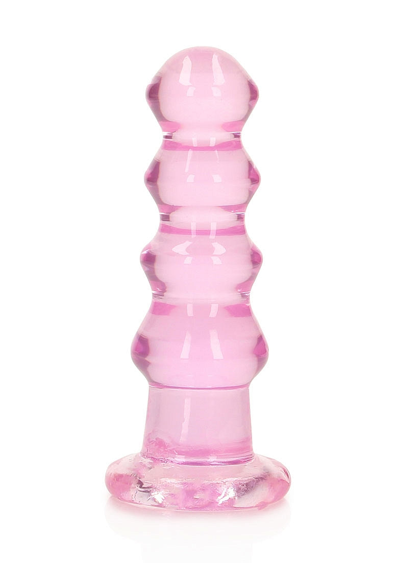 Realrock Crystal Clear 5.5 Inch Curvy Dildo/Plug - Pink - Anal Dildos