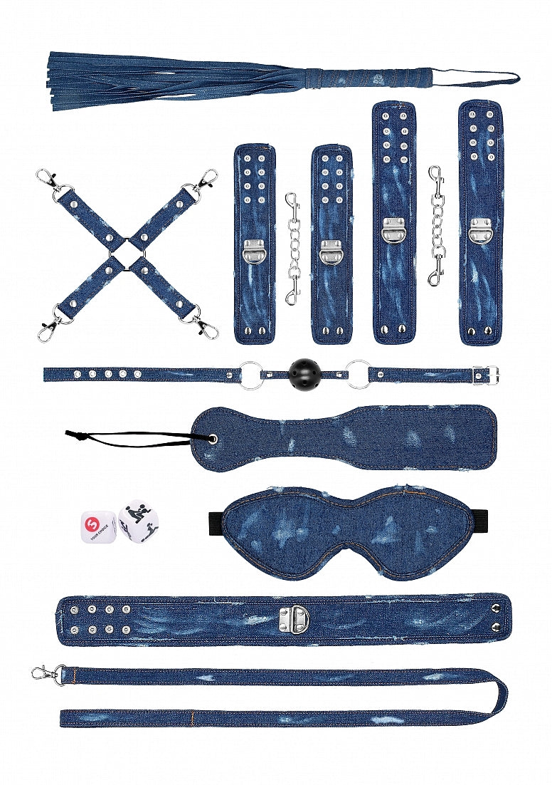 Shots Toys Denim Submissive Bondage Play Kit - - Bondage Kits