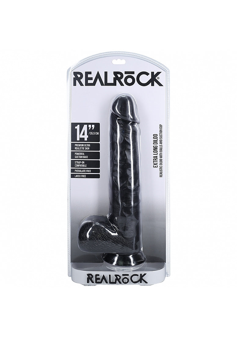 Realrock Extra Large Straight D/ildo with Balls 35.5cm - - Realistic Dildos