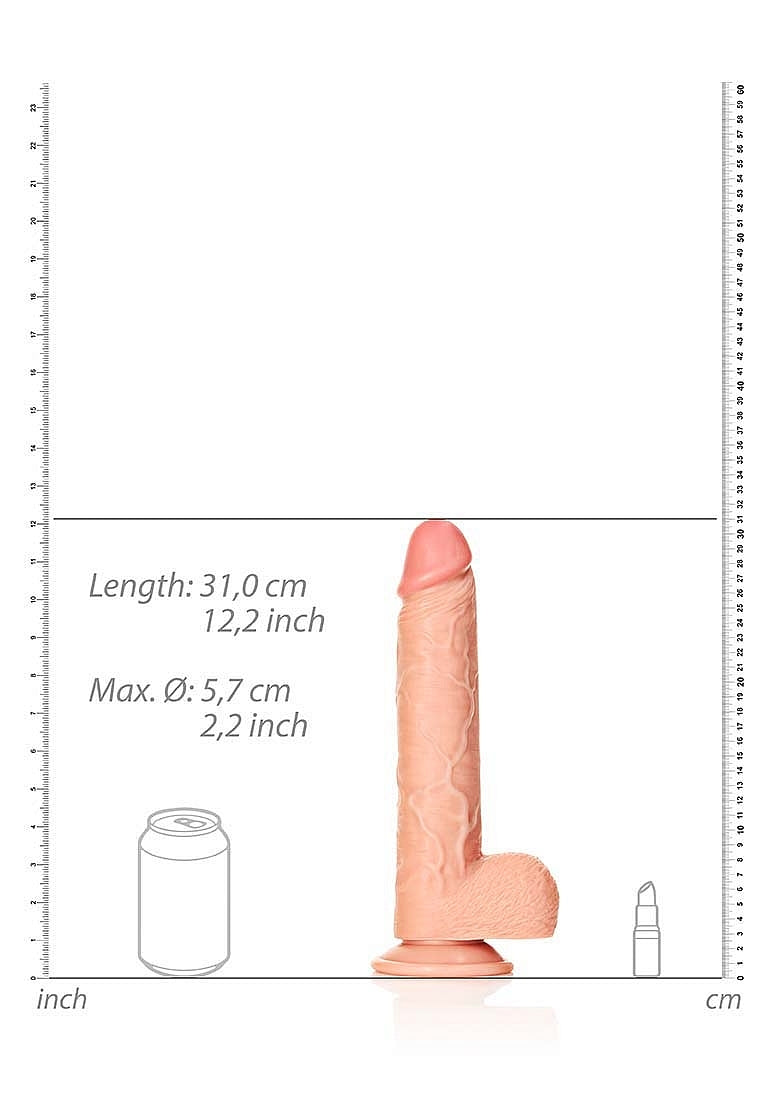Realrock Straight Realistic Dildo with Balls Flesh - 28 cm - Realistic Dildos
