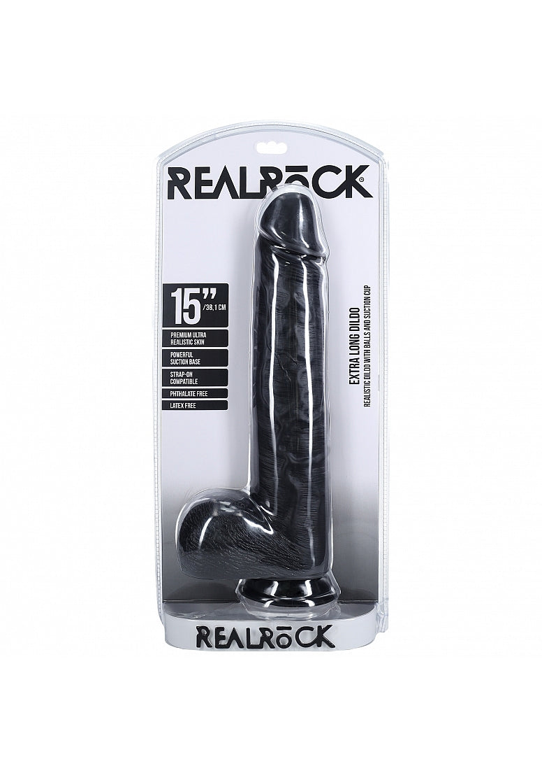 Realrock Extra Large Realistic d/ong with Balls 38cm - - Realistic Dildos