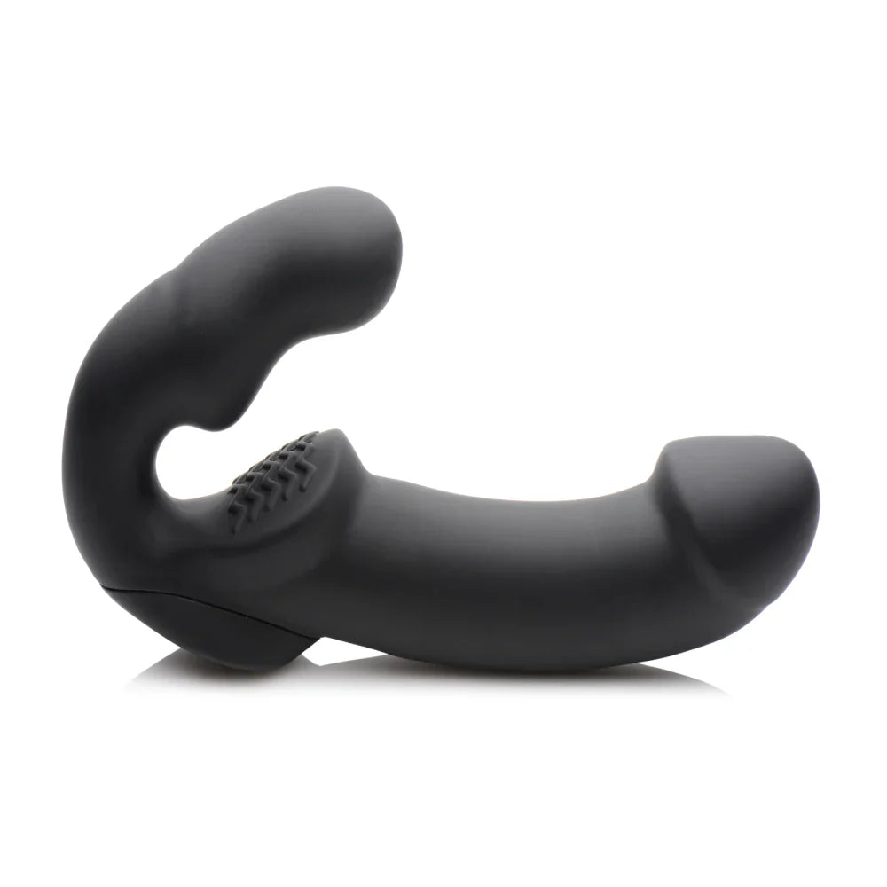 Strap U Evoke Rechargeable Vibrating Silicone Strap On Dildo - - Strap On Sextoys