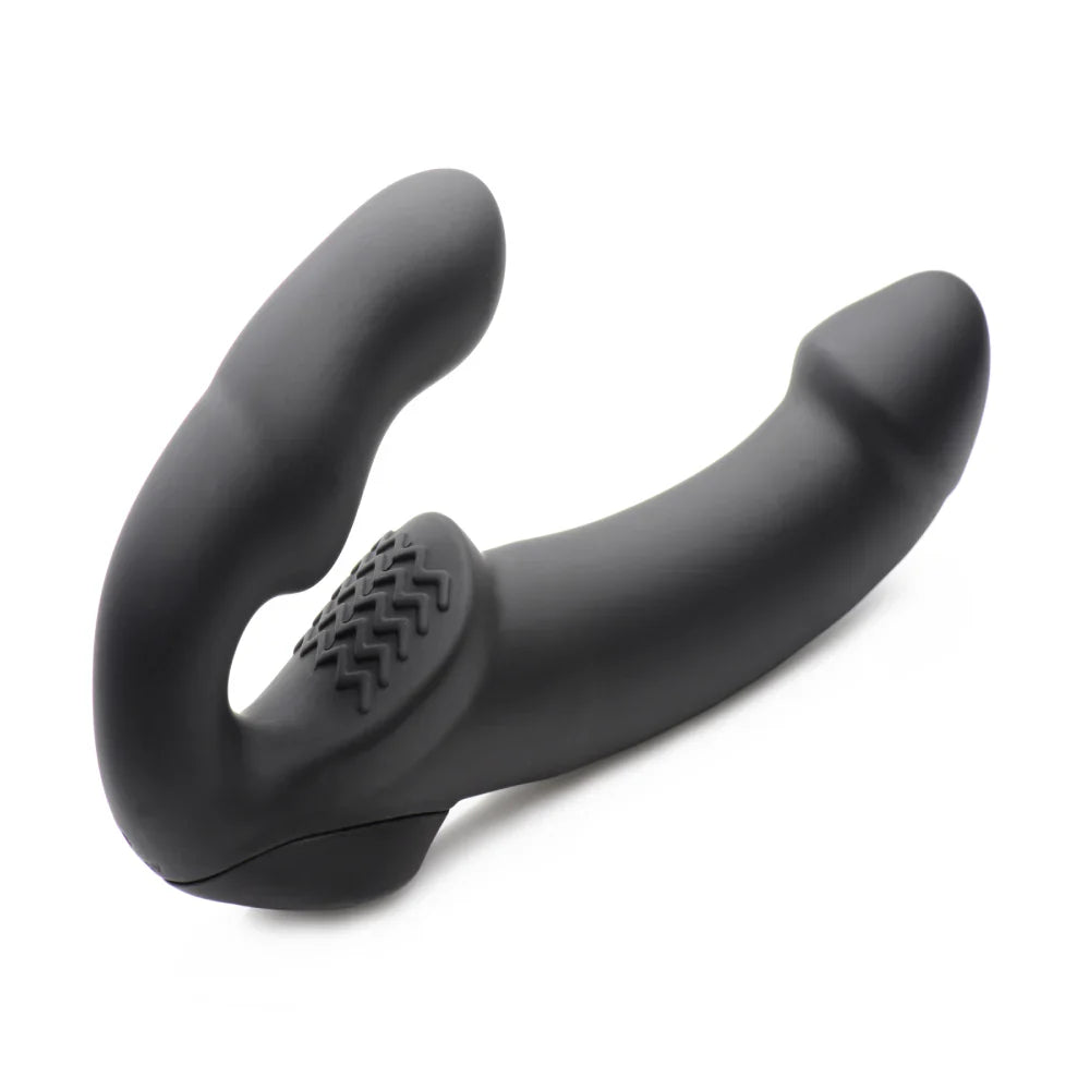 Strap U Evoke Rechargeable Vibrating Silicone Strap On Dildo - - Strap On Sextoys