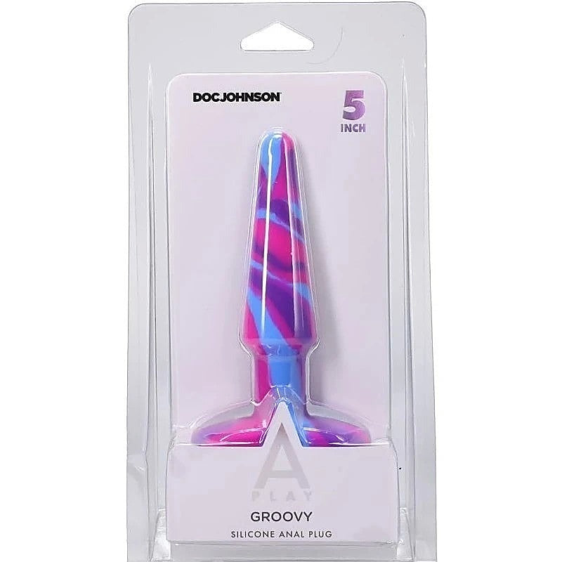 A-Play Groovy Silicone Anal Plug Berry By Doc Johnson - Butt Plugs