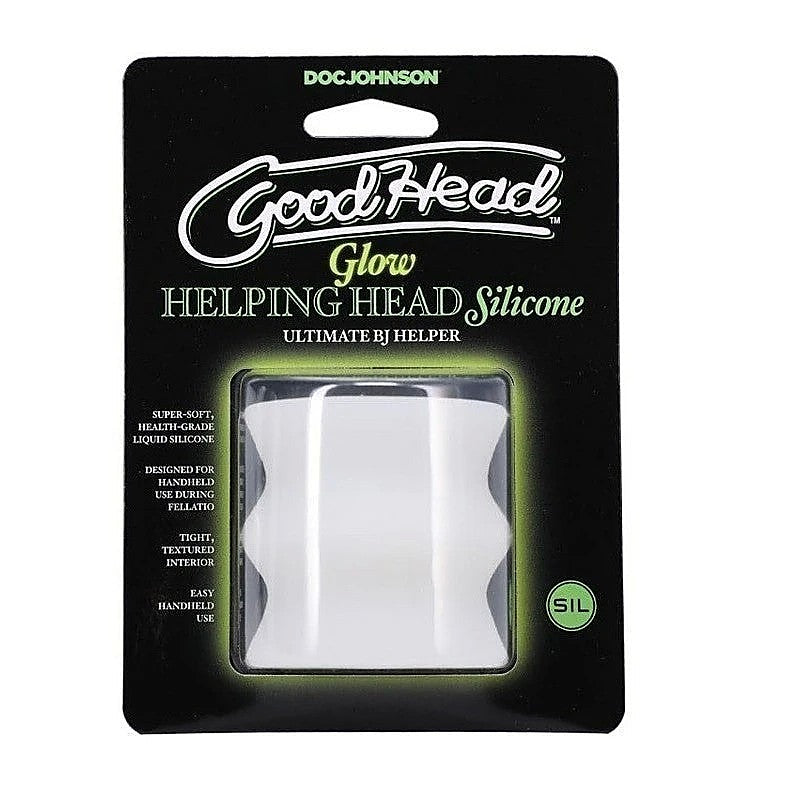 Goodhead Glow Helping Head Silicone Stroker By Doc Johnson - Masturbators and Strokers