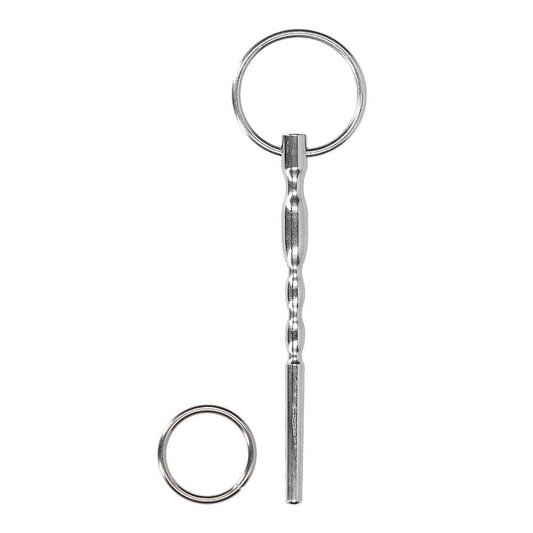 Shots Stainless Steel Urethral Penis Plug With Ring 8mm - Urethral Sounds