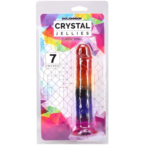 Doc Johnson 7 Inch Crystal Jellies Realistic Flexible Dong