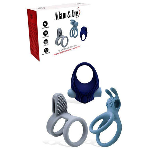 Adam & Eve ROCKIN RUMBLER Erection ENHANCERS Set - Cock Ring Sets