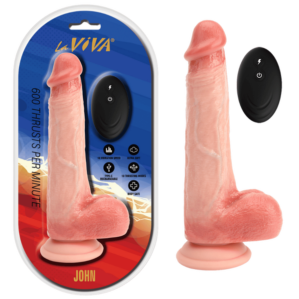 La Viva John Remote Control Rechargeable Realistic Dildo - Vibrating Dildos