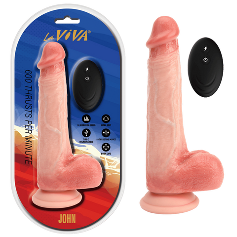 La Viva John Remote Control Rechargeable Realistic Dildo - Vibrating Dildos