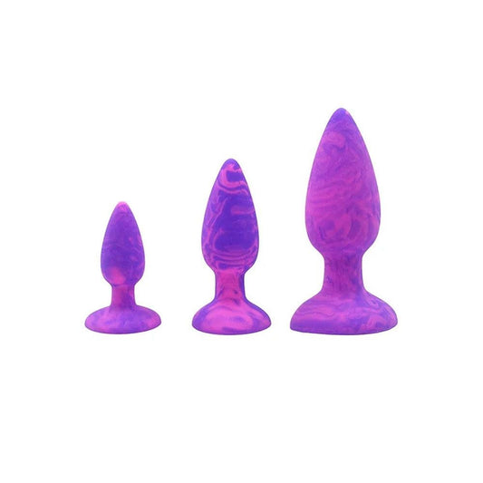 Adam & Eve COLOUR SWIRL Anal Plug Set of 3 Sizes - Butt Plugs