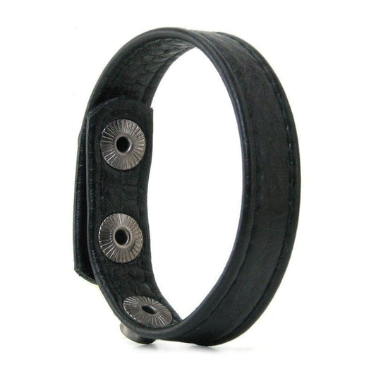 3 Snap Buckle Leather Cock Ring - Cock Rings