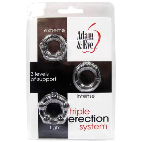 Adam & Eve Triple Erection System - Stretchy Cock Rings