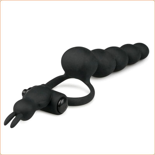 Anal Beads With Vibration Cock Ring - Anal Beads and Balls